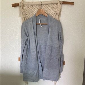 LULULEMON 4 Gray Open-Front Women's Sweater